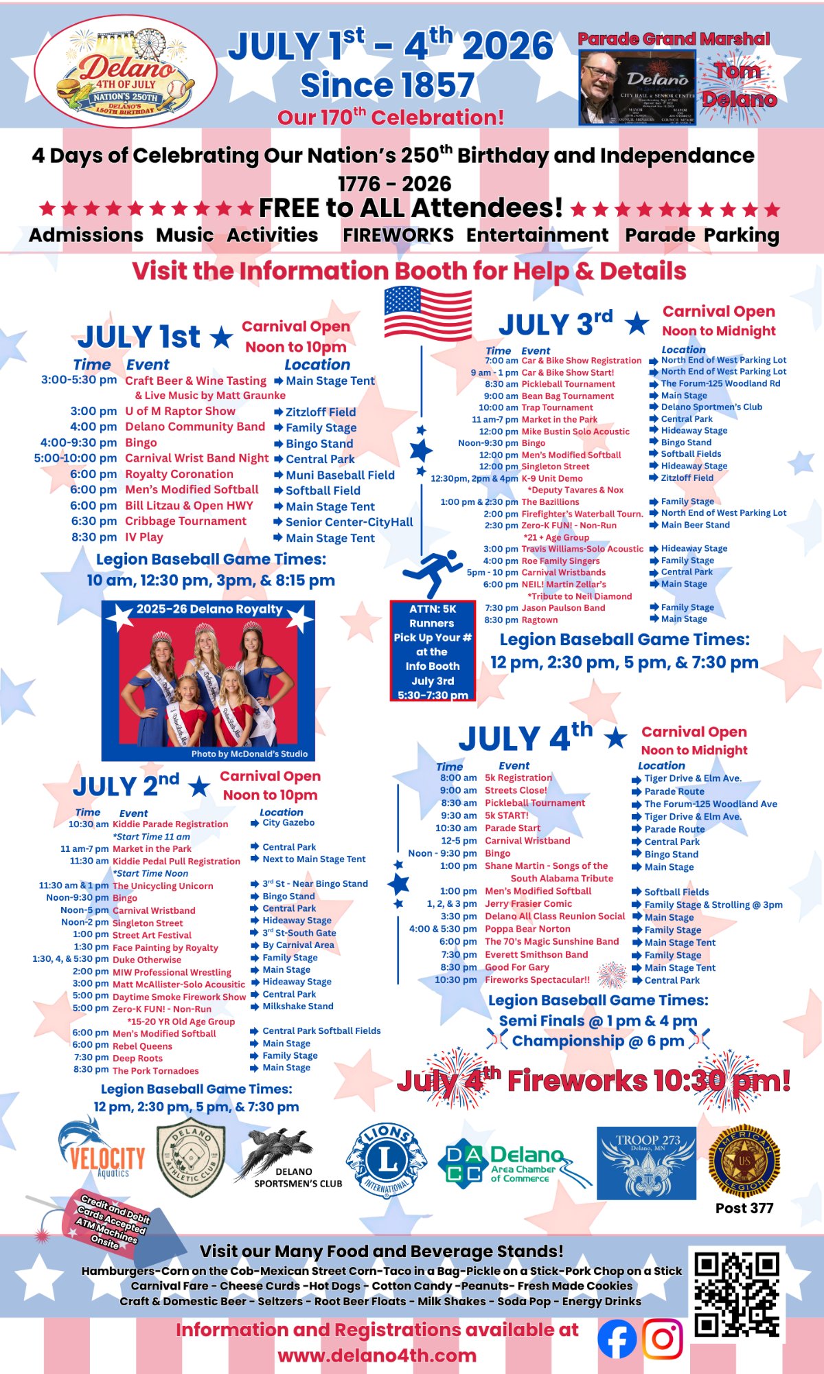 Delano 4th of July Schedule Poster